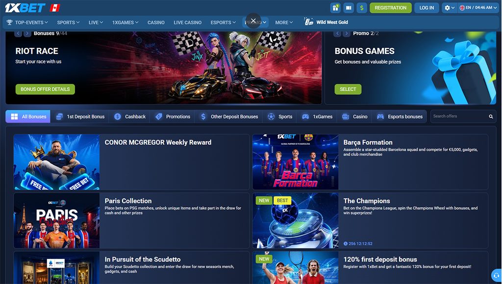 1xbet casino welcome package free spins